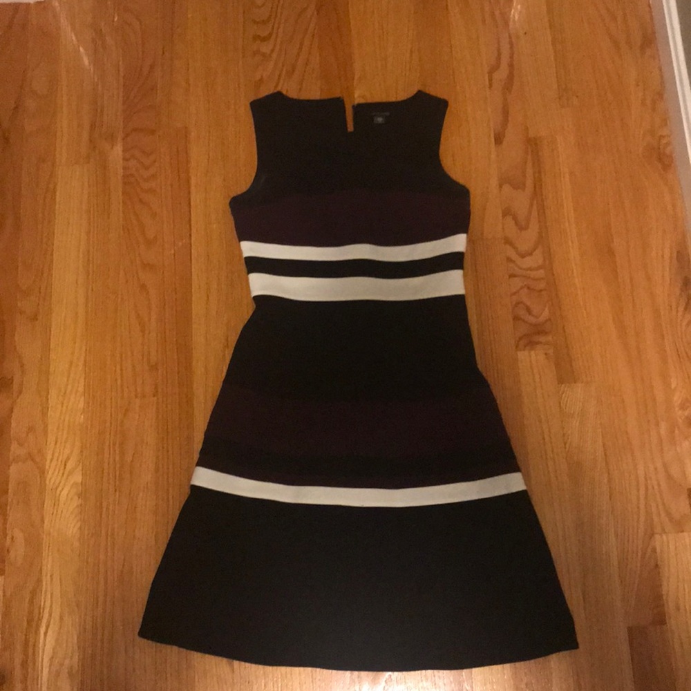 black/purple/white dress